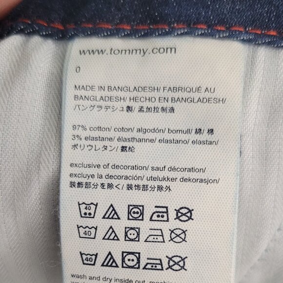 Tommy Women's Blue Cotton Blend Pockets Denim Flat Front Chino Short Size 0 - Picture 9 of 12
